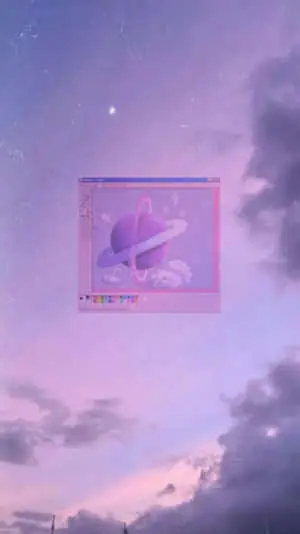 Saturn Lavender Pastel Purple Aesthetic Background iPhone