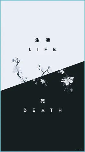Life And Death Anime Black And White iPhone