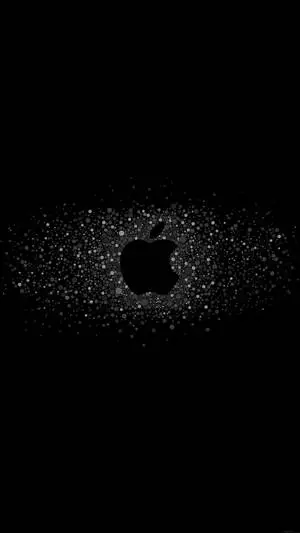 Light Specks Apple Logo Solid Black iPhone