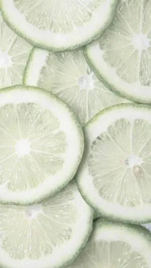 Lime Slices Green And White Aesthetic 