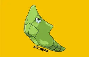 Metapod With Yellow Backdrop Desktop