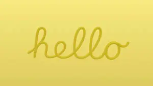 Minimalist Hello In Yellow