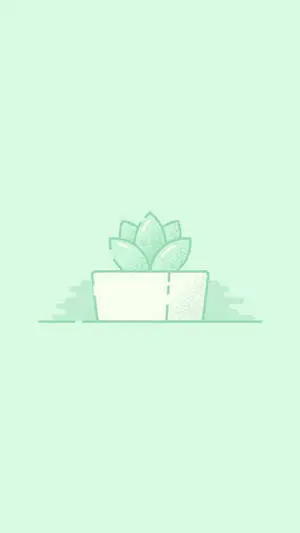 Mint Green Aesthetic Cactus