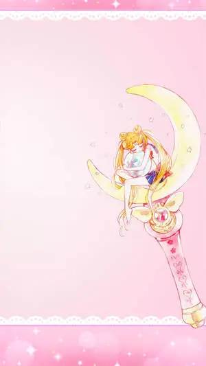 Moon Stick With Pink Backdrop Sailor Moon iPhone