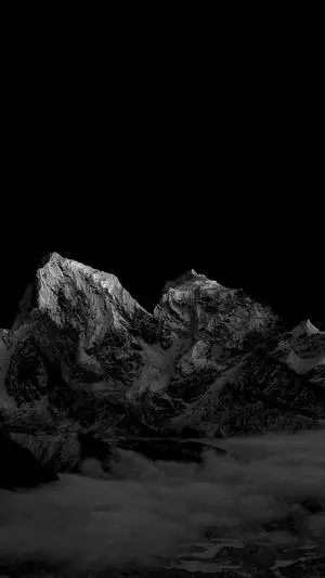 Mountain Range Pure Black HD Phone Screen