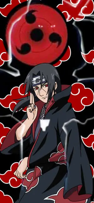 Naruto Itachi Surrounded By Akatsuki Clouds