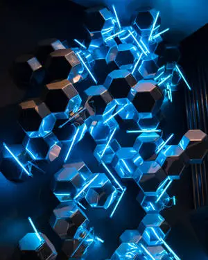 Neon Aesthetic 3D Hexagon