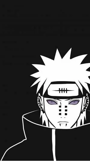 Pain Naruto Anime Black And White iPhone