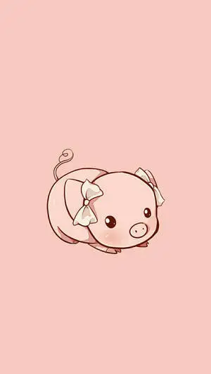 Peach Piggy Digital Art