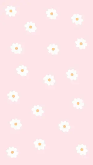 Pink Kawaii Flower Seamless Pattern
