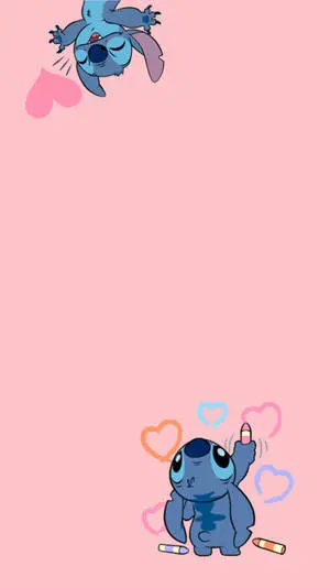 Pink Lilo And Stitch iPhone Hearts