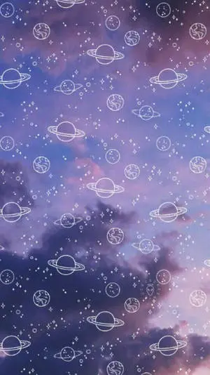 Beautiful and mysterious purple sky full of stars 