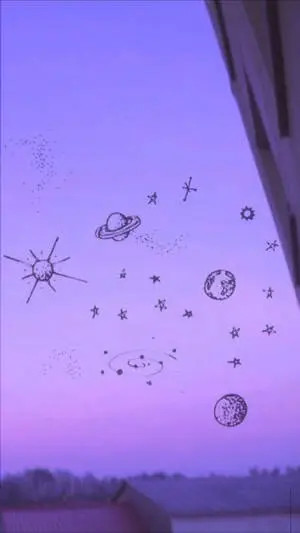 Planets And Stars Pastel Purple Tumblr