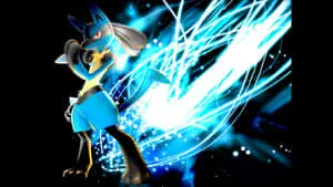 Pokemon Lucario With Swirly Blue Light