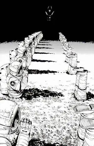 Praying Astronauts Chainsaw Man Anime Black And White iPhone
