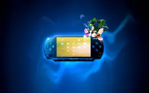 PSP Flower Aesthetic On Black And Blue