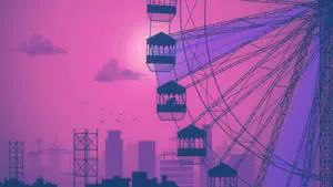 Enjoying the beautiful purple aesthetic of the night skyline