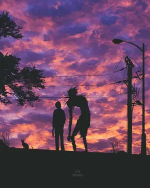 Mysterious Purple Sky featuring Death Note Character