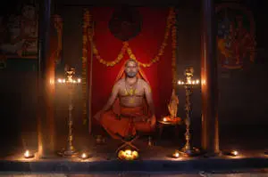 Raghavendra Temple Aesthetic With Candles