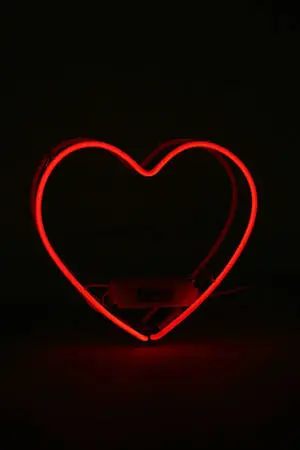 Red Aesthetic Neon Minimalist Heart