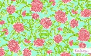 Red Green Floral Lilly Pulitzer Desktop