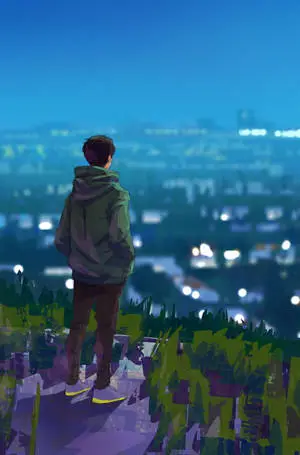 Sad Anime Boy Over Hill Aesthetic