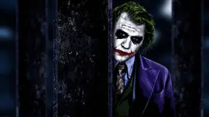 Sad Joker Behind A Pillar