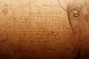 Script On Floral Brown Paper