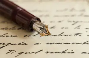 Script Written In Antique Fountain Pen
