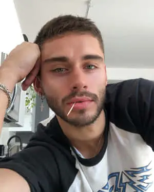Toothpick Pose Selfie Man Picture