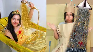 Enchanting portrayal of Shfa princess and the pauper scene.