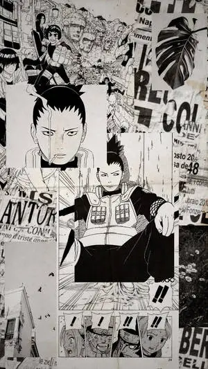 Shikamaru Naruto Anime Black And White iPhone