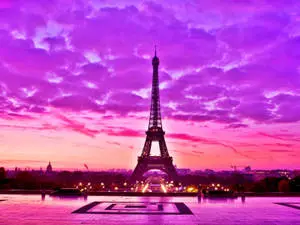 Silhouette Pink Paris Photo