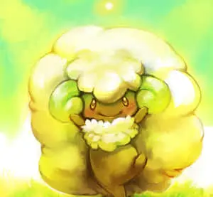 Smiling Whimsicott Green Background Art