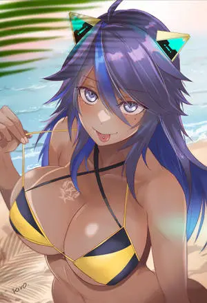 Tanned VTuber Girl In Bikini