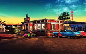 Vintage Aesthetic Anime Restaurant