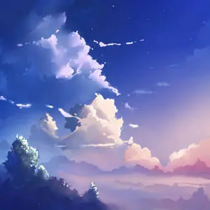 Vintage Aesthetic iPad Blue Sky Art