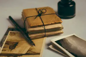 Look back and reminisce with vintage letters and photos.