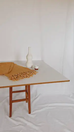 White Aesthetic Wooden Table