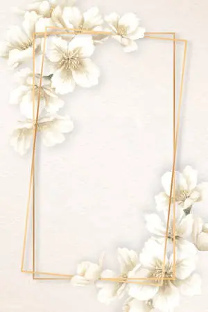 White And Gold Flower Frame