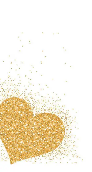 White And Gold Glitter Heart