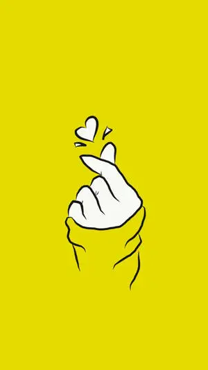 Yellow Korean Finger Heart