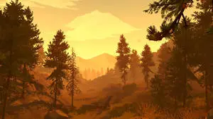 Yellow Tonal Gradation Of Mountain Forest
